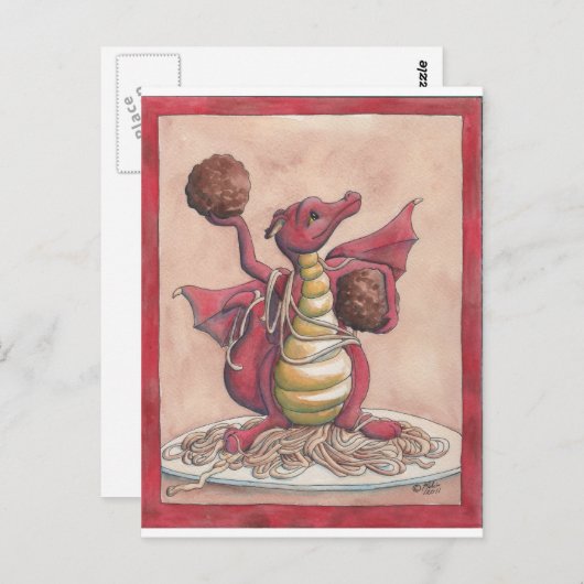 Flying Spaghetti Dragon Postkarte (Vorne/Hinten)