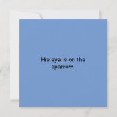 Flying Sparrow Blue Sky Blank Flat Note Card Mitteilungskarte (Rückseite)