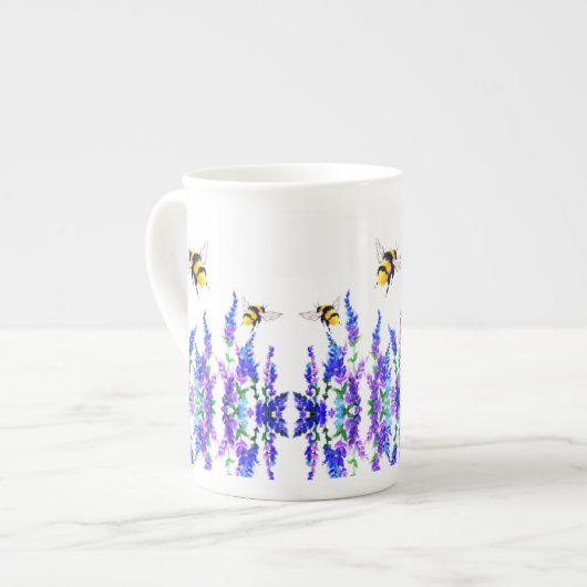 Flying Spring Bees Bone China Tasse (Vorderseite Links)