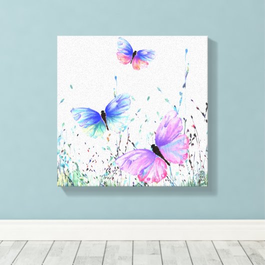 Flying Spring Butterflies Canvas Print Leinwanddruck (Insitu (Holzboden))