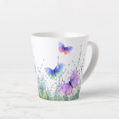 Flying Spring Butterflies Latte Tasse (Rechte Ecke)