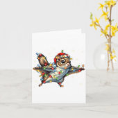 Flying Squirrel Christmas Lights Tee Merry Squirre Karte (Gelbe Blume)