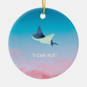 Flying Stingray Keramik Ornament