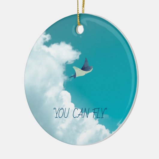 Flying Stingray Keramik Ornament (Links)