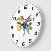 Flying Stork Cartoon mit Goggles und Baby Bundle Große Wanduhr (Winkel)