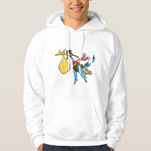 Flying Stork Cartoon mit Goggles und Baby Bundle Hoodie (Vorderseite)