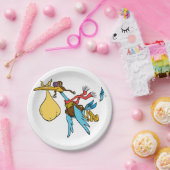 Flying Stork Cartoon mit Goggles und Baby Bundle Pappteller (Party)