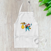 Flying Stork Cartoon mit Goggles und Baby Bundle Schürze