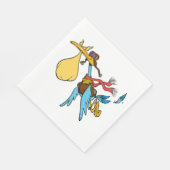 Flying Stork Cartoon mit Goggles und Baby Bundle Serviette (Ecke)