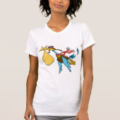 Flying Stork Cartoon mit Goggles und Baby Bundle T-Shirt (Vorderseite)