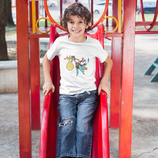 Flying Stork Cartoon mit Goggles und Baby Bundle T-Shirt