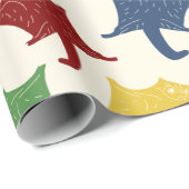 Flying Sugar Gliders Primärfarben Gemustert Geschenkpapier (Rolleneckpunkt)