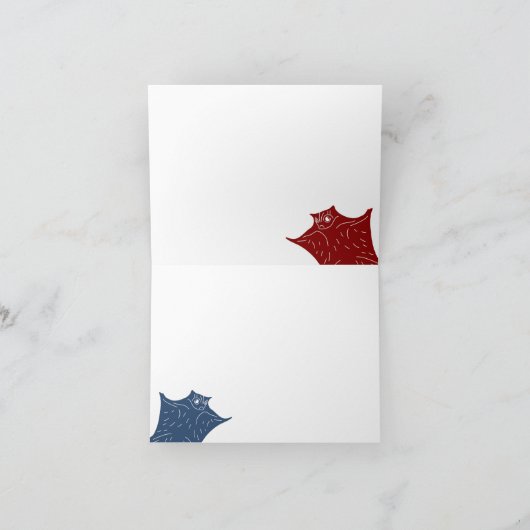 Flying Sugar Gliders Red and Blue Dankeskarte (Innenseite)
