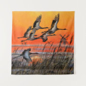 Flying Sunset Birds Tapestry Wandteppich (Vorderseite)