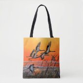 Flying Sunset Birds Tote Bag Tasche (Vorderseite)