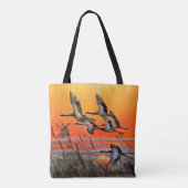 Flying Sunset Birds Tote Bag Tasche (Rückseite)