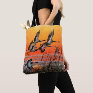 Flying Sunset Birds Tote Bag Tasche
