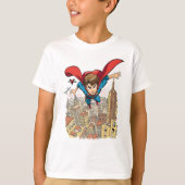 Flying Super Boy Cartoon T-Shirt – Dynamic Comic S (Vorderseite)