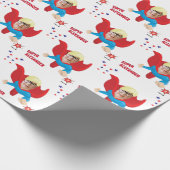Flying Superhero Boy Justice Hero Birthday Gift Geschenkpapier (Ecke)