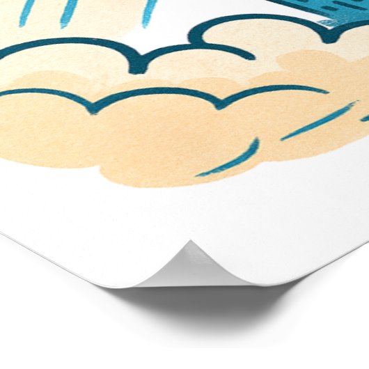 Flying Superhero Pig Poster (Ecke)