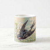 Flying swallow with flower twig kaffeetasse (Mittel)