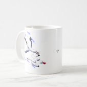 Flying Swans Fantasy Bird Art 11 oz White Mug Kaffeetasse (Vorderseite Links)