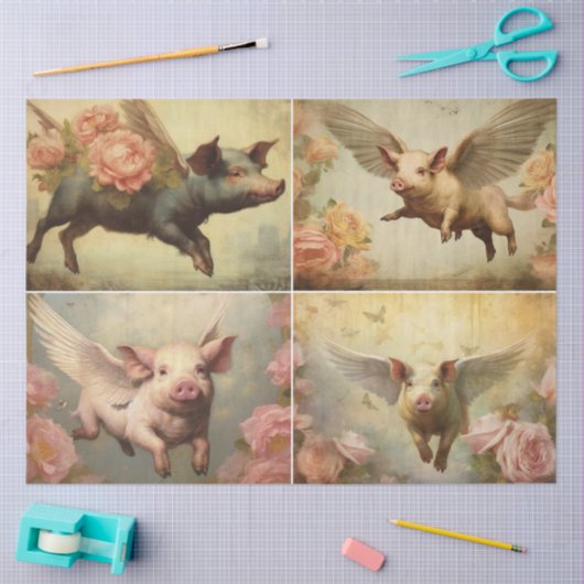 Flying Swine Seidenpapier (Basteln)