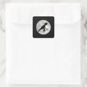 FLYING T-REX CYCLIST QUADRATISCHER AUFKLEBER (Tasche)