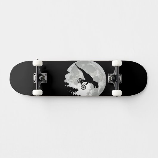 Flying T-Rex im Night Sky Pop Culture Skateboard (Horizontal)