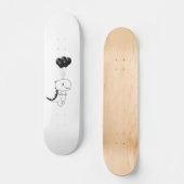 Flying T-Rex With Black Ballons Skateboard (Vorderseite)