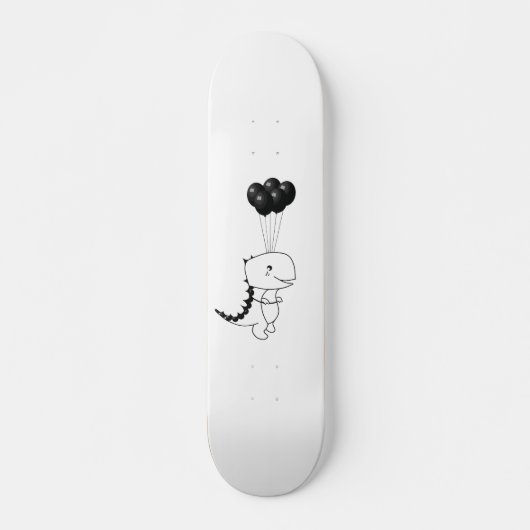 Flying T-Rex With Black Ballons Skateboard (Vorne)