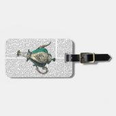 Flying Teapot 1 Grün und Gelb Gepäckanhänger (Vorderseite horizontal)