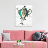 Flying Teapot 1 Grün und Gelb Leinwanddruck (Insitu (Wohnzimmer))