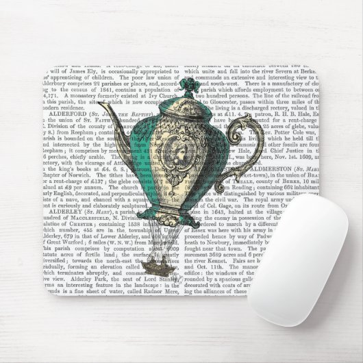 Flying Teapot 1 Grün und Gelb Mousepad (Mit Mouse)