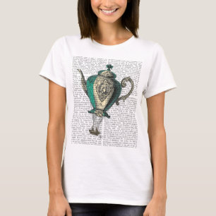 Flying Teapot 1 Grün und Gelb T-Shirt