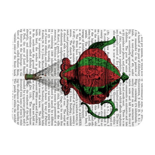 Flying Teapot 2 Rot und Grün Magnet (Horizontal)