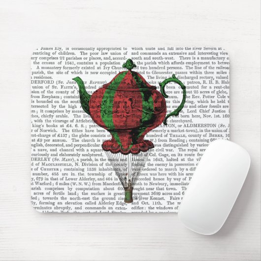 Flying Teapot 2 Rot und Grün Mousepad (Mit Mouse)