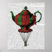 Flying Teapot 2 Rot und Grün Poster (Vorne)
