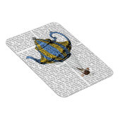 Flying Teapot 3 Blau und Gelb Magnet (Rechte Seite)