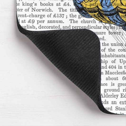 Flying Teapot 3 Blau und Gelb Mousepad (Ecke)