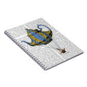 Flying Teapot 3 Blau und Gelb Notizblock (Rechte Seite)