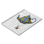 Flying Teapot 3 Blau und Gelb Notizblock (Linke Seite)