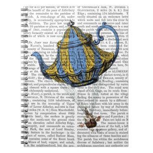 Flying Teapot 3 Blau und Gelb Notizblock