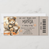 Flying Teddy Bear Baby Shower Ticket Party Einladung (Vorderseite)