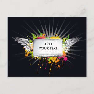 Flying Text Postkarte