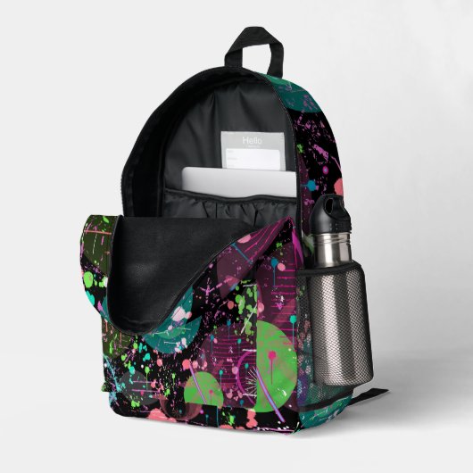 Flying Through Space: A Maximalist Abstract Bedruckter Rucksack (Rückseitige Ecke links (Offen) )