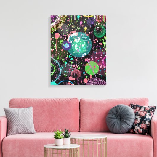 Flying Through Space: A Maximalist Abstract  Leinwanddruck (Insitu (Wohnzimmer))