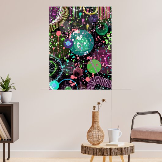 Flying Through Space: A Maximalist Abstract  Poster (Wohnzimmer 3)