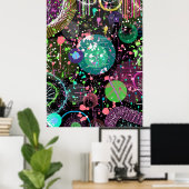 Flying Through Space: A Maximalist Abstract  Poster (Heimbüro)