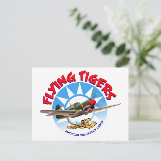 Flying Tigers Postkarte (Stehend Vorderseite)